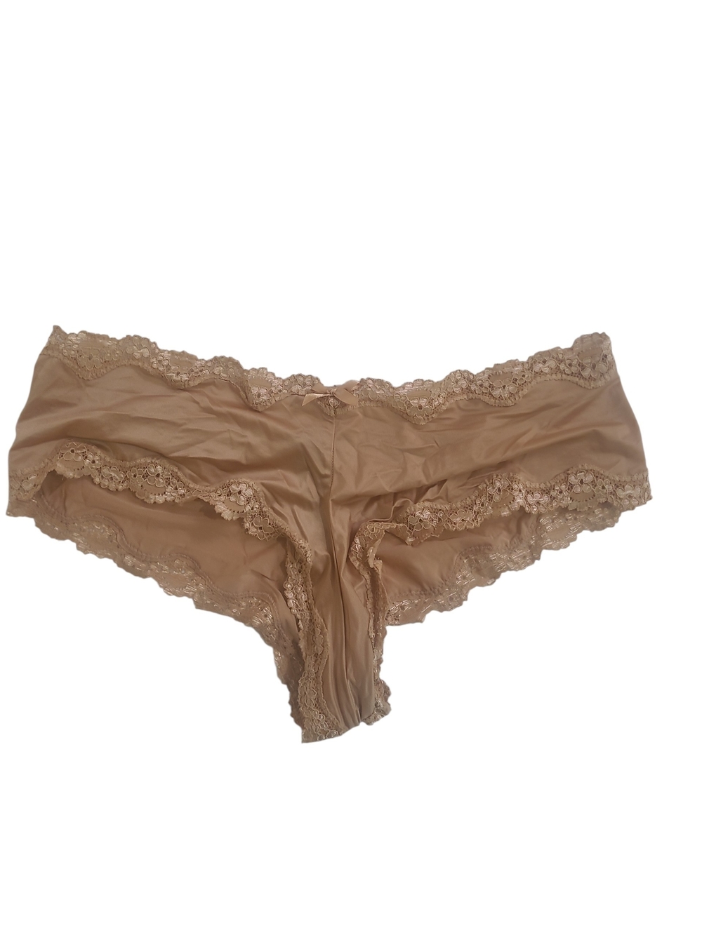 Vintage Victoria's Secret Lace-Trim Cheekini Panty - Nude Beige